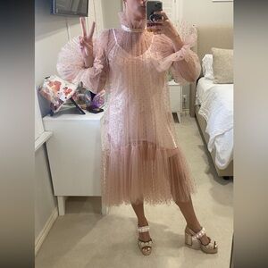 Adam Lippes Elegant Pink Tulle Dress